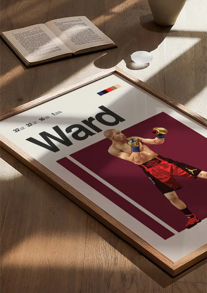 Modern sports poster showing Andre Ward in fighting stance