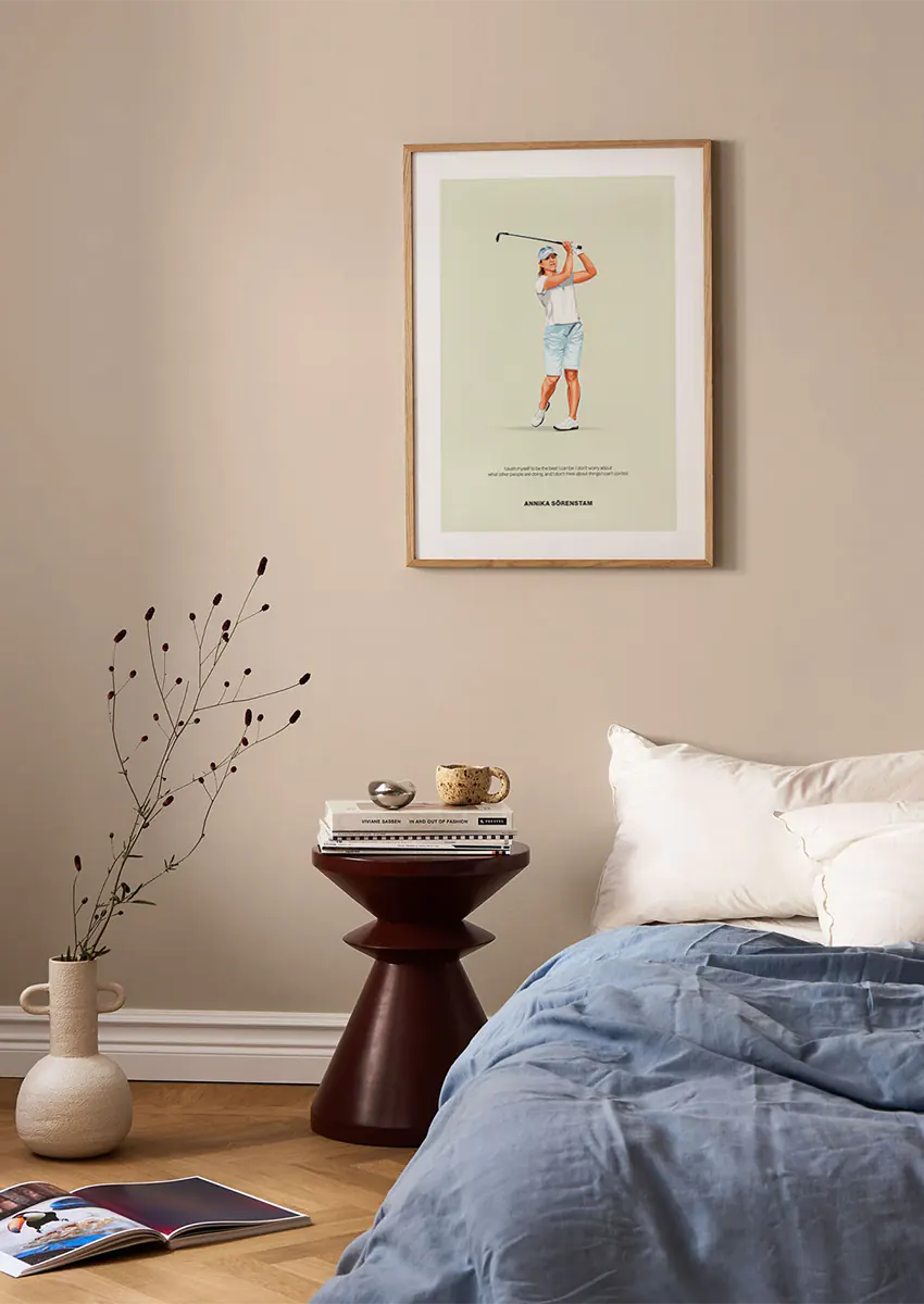 Golf wall art featuring legendary golfer Annika Sörenstam
