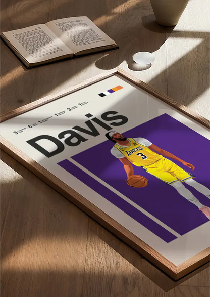 lakers fan artwork featuring anthony davis in calm control stance