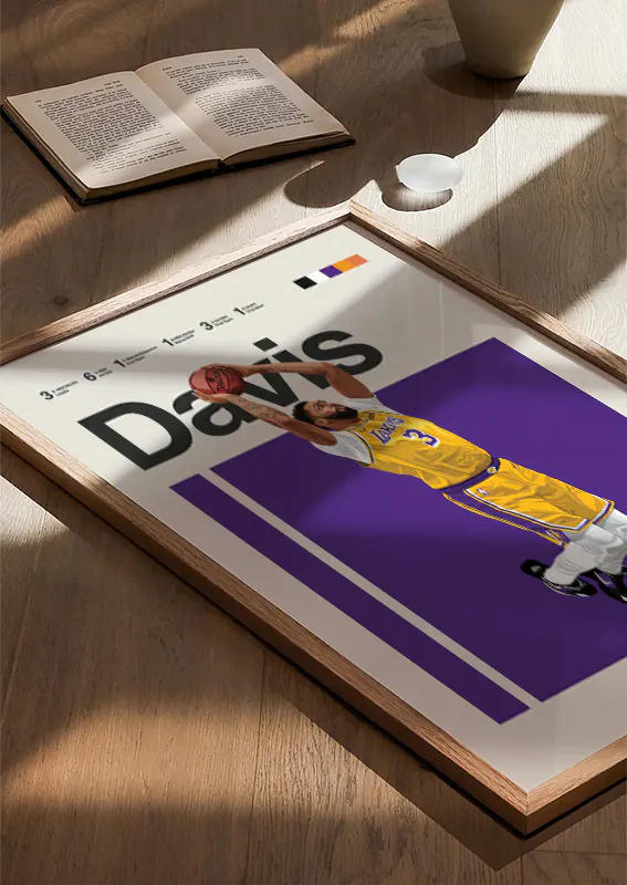bold sports artwork of anthony davis for game room or fan decor