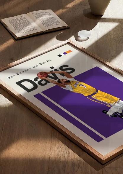 bold sports artwork of anthony davis for game room or fan decor