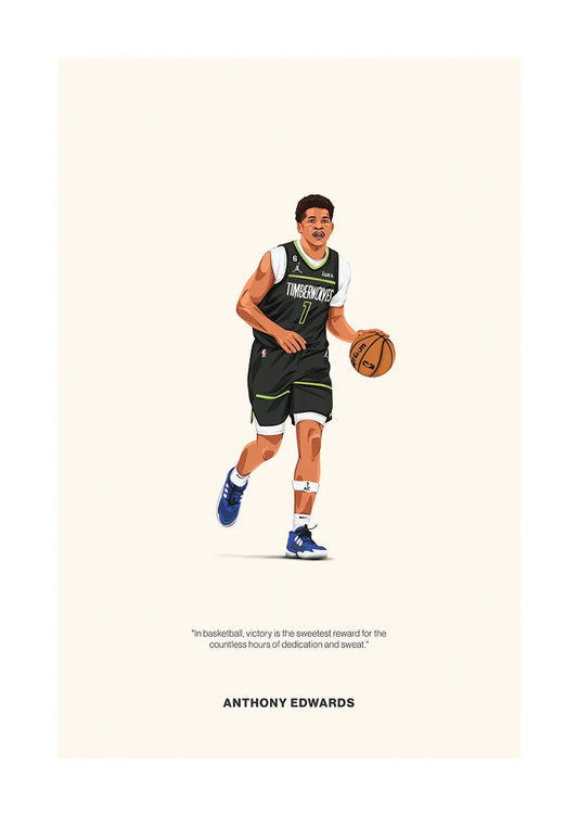 Anthony Edwards Timberwolves basketball wall art poster