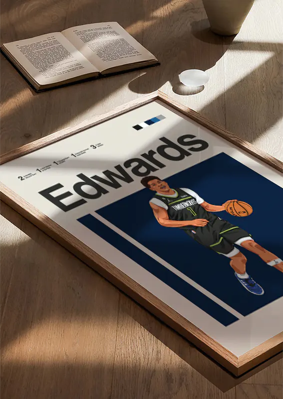 Anthony Edwards print for modern sports decor