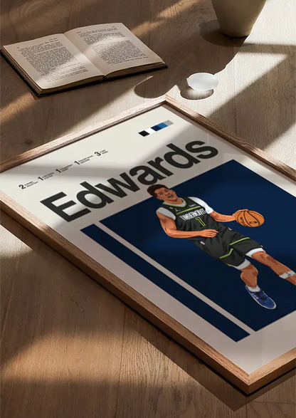 Anthony Edwards print for modern sports decor
