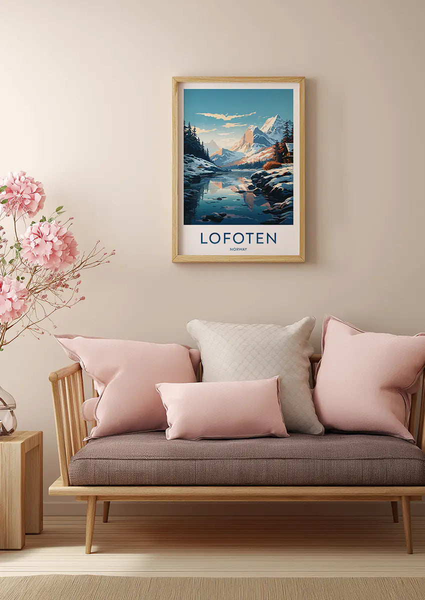 arctic landscape wall art featuring mountain reflection in calm water