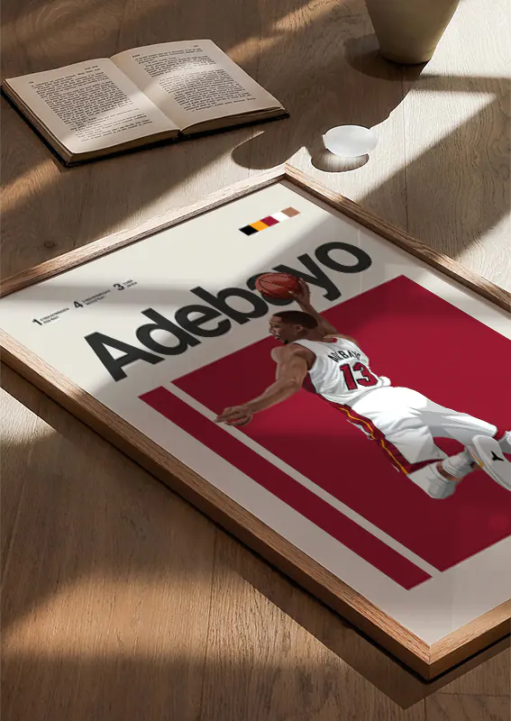 poster of bam adebayo jumping slam dunk for heat fans