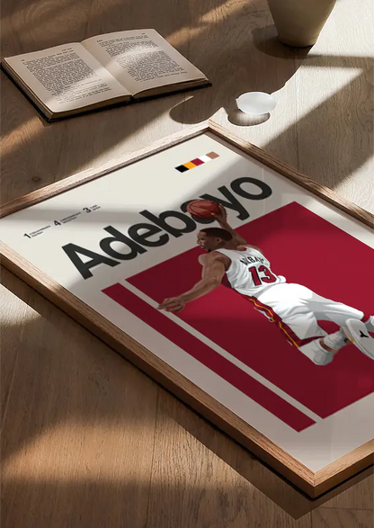 poster of bam adebayo jumping slam dunk for heat fans