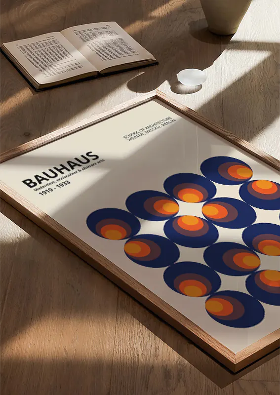 bold modernist wall art inspired by bauhaus school of design