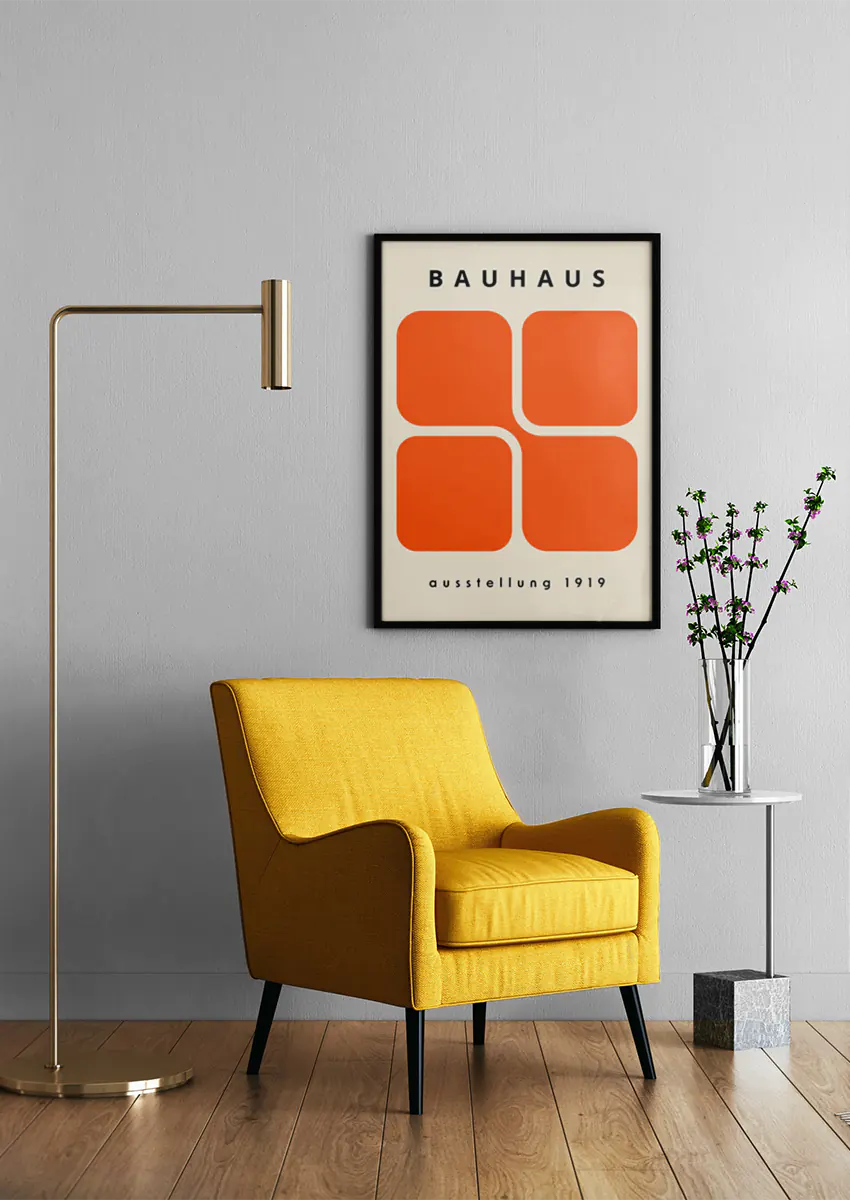 modernist wall art inspired by bauhaus exhibition minimal design