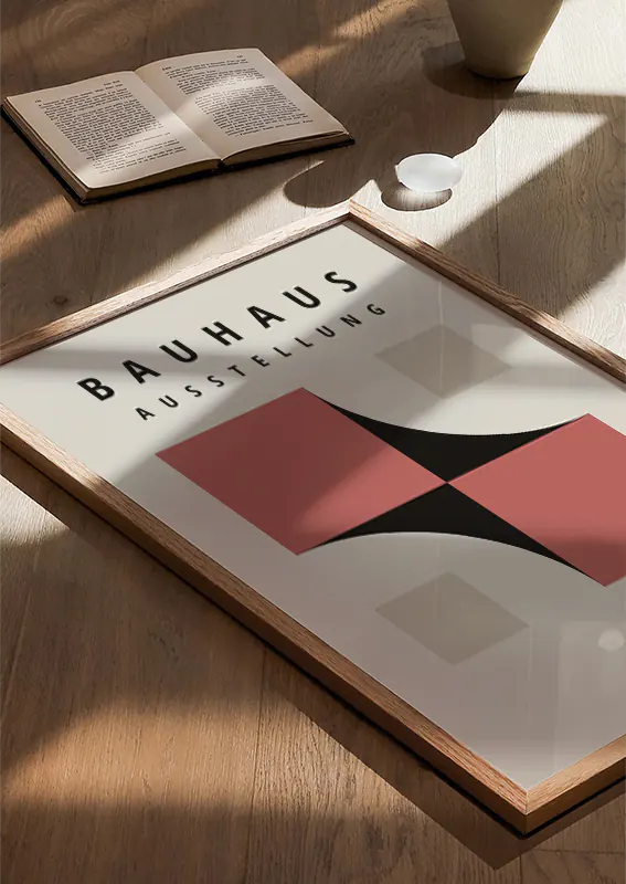 retro bauhaus poster inspired by 1923 design exhibition