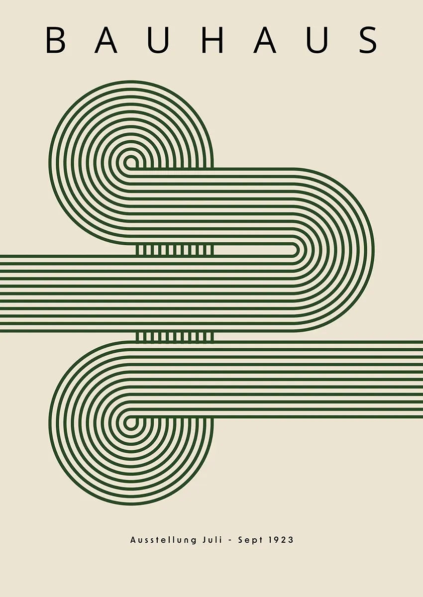 bauhaus 1923 poster with green geometric line pattern