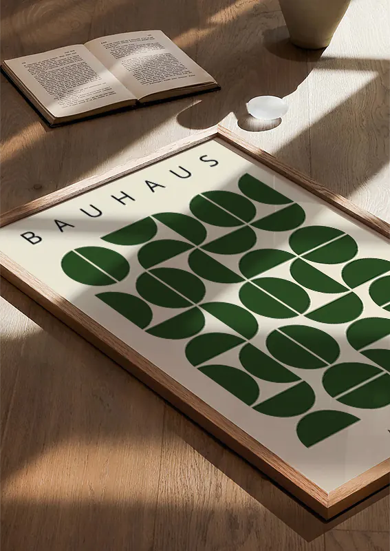 modern bauhaus wall art inspired by 1920s exhibition and clean design