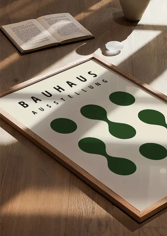 modern bauhaus design print for living room or office decor