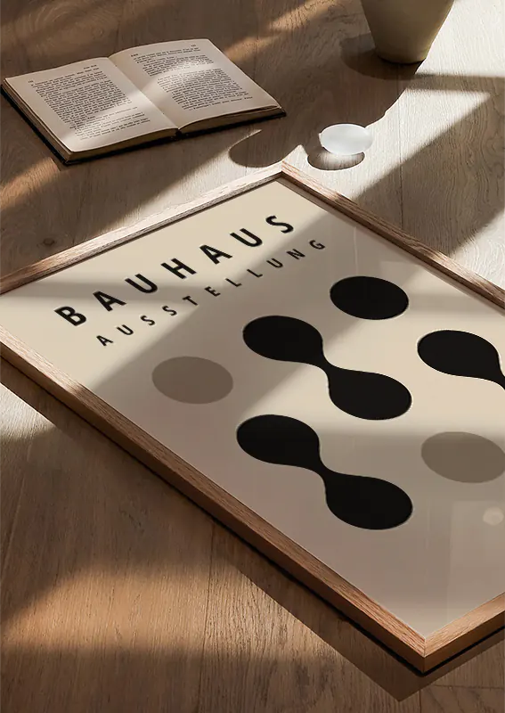 modernist bauhaus print with abstract balance and movement