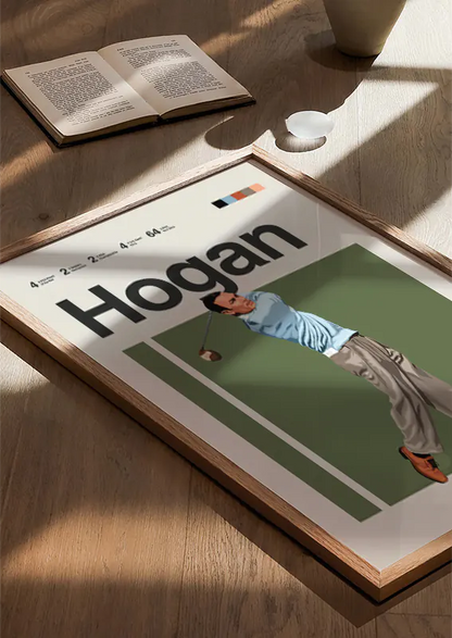 retro sports wall art with iconic Ben Hogan golf moment for home decor