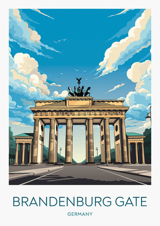 Brandenburg Gate poster with clear sky and Berlin architecture