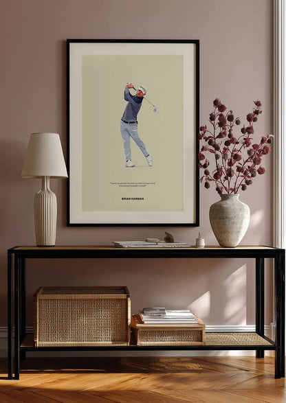 Modern golf swing art print featuring Brian Harman