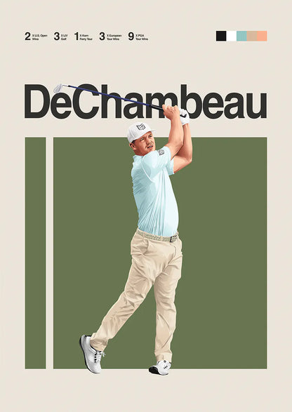 Bryson DeChambeau poster showcasing golf swing and focus