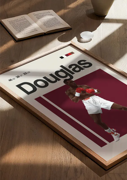 Modern sports print of Buster Douglas in white trunks