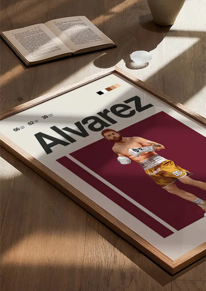Wall art featuring boxing legend Canelo Alvarez