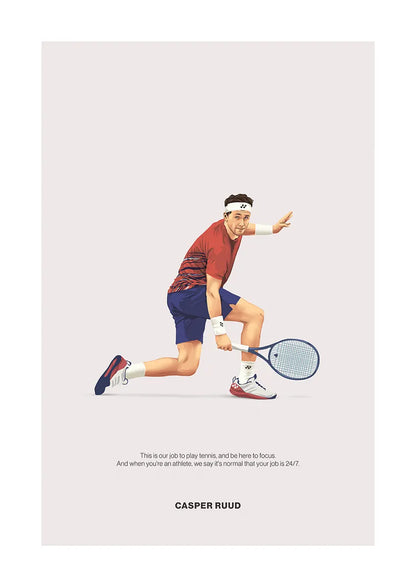 Casper Ruud tennis poster with motivational quote