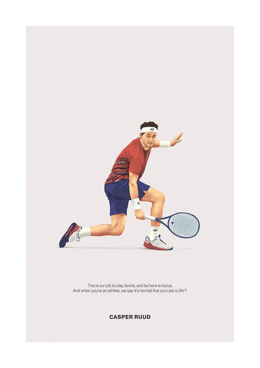 Casper Ruud tennis poster with motivational quote