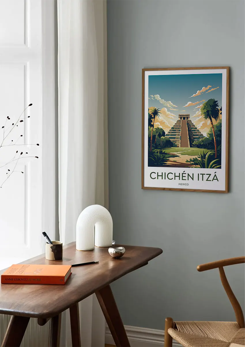 Mayan pyramid wall art print from Yucatán Mexico