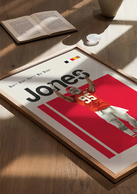 NFL football poster of Chris Jones in victory pose