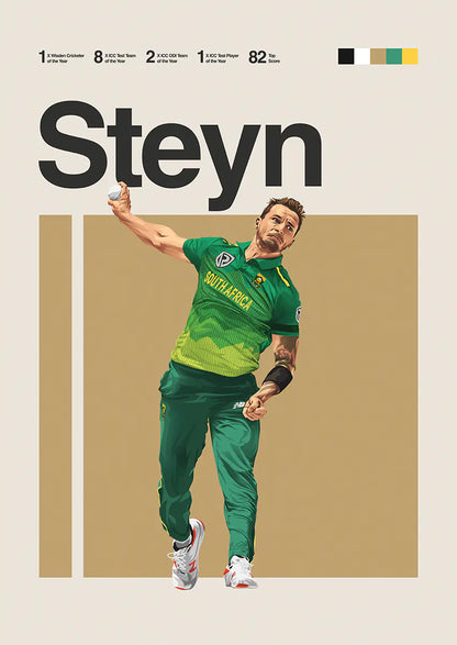 Dale Steyn bowling poster in South Africa ODI kit