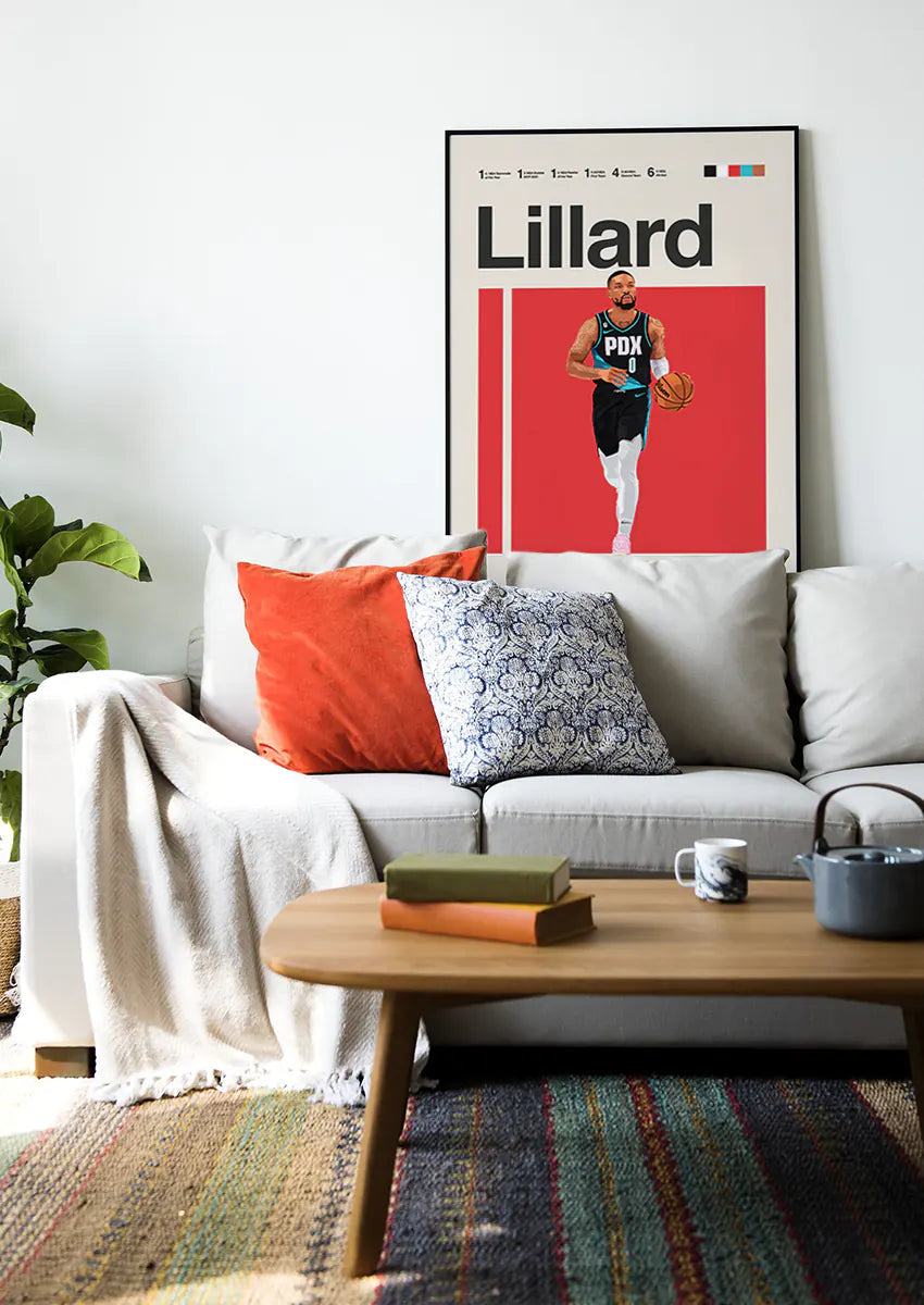 nba star damian lillard print with bold motion and modern design