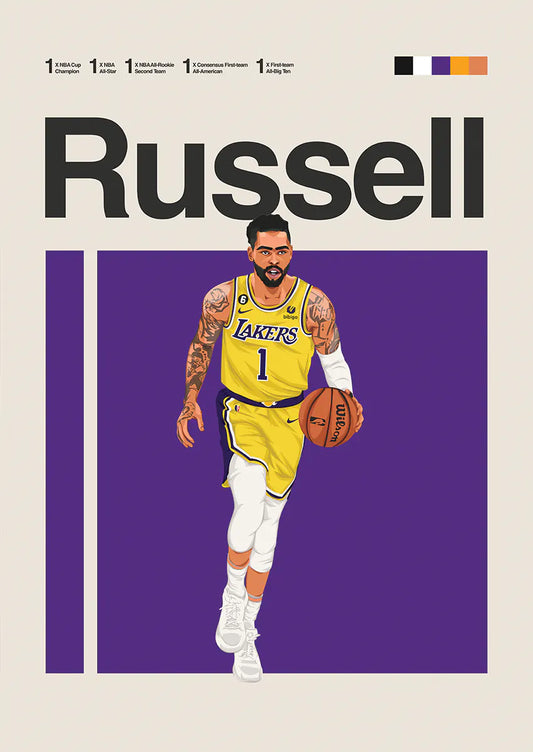 D'Angelo Russell poster in Lakers jersey