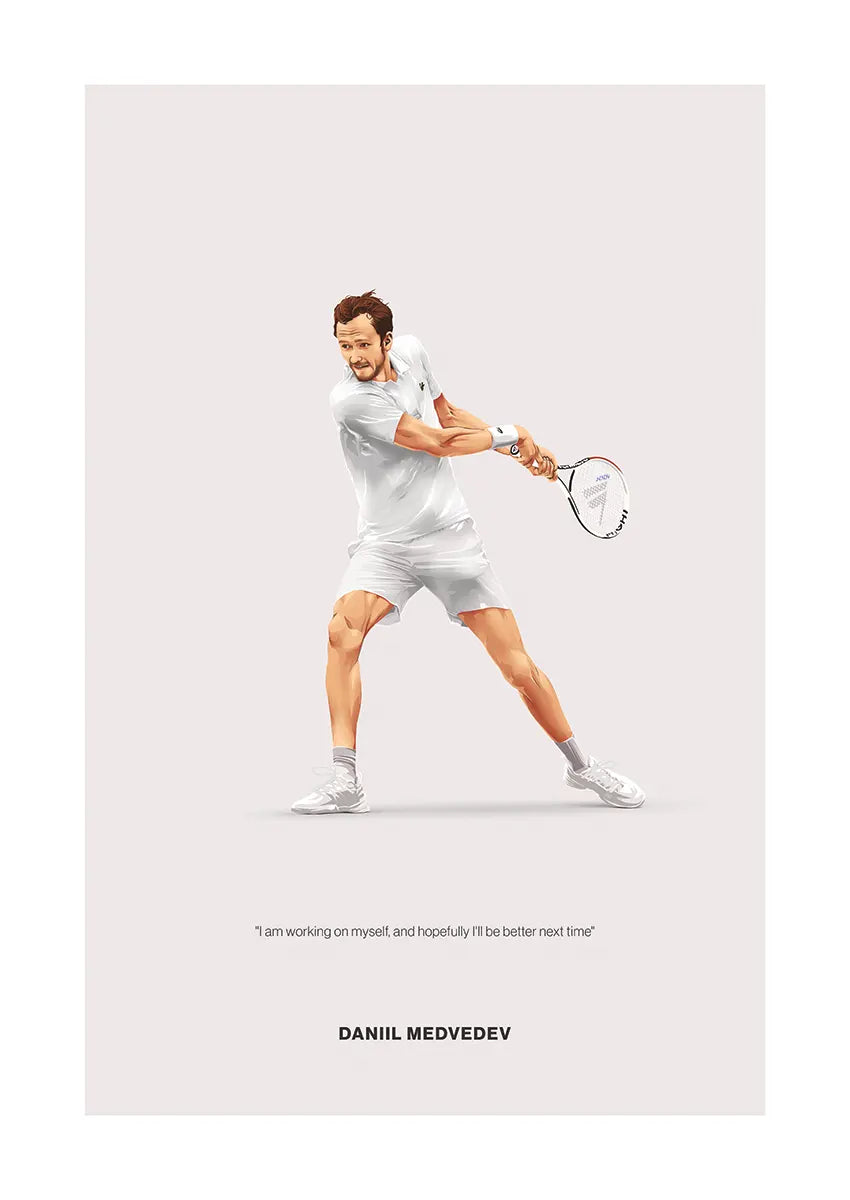 Daniil Medvedev tennis poster with minimalist quote