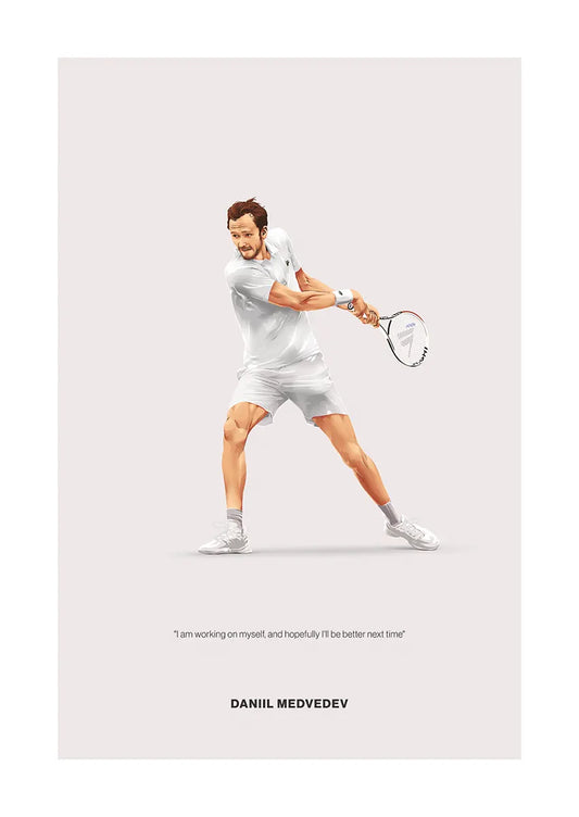 Daniil Medvedev tennis poster with minimalist quote