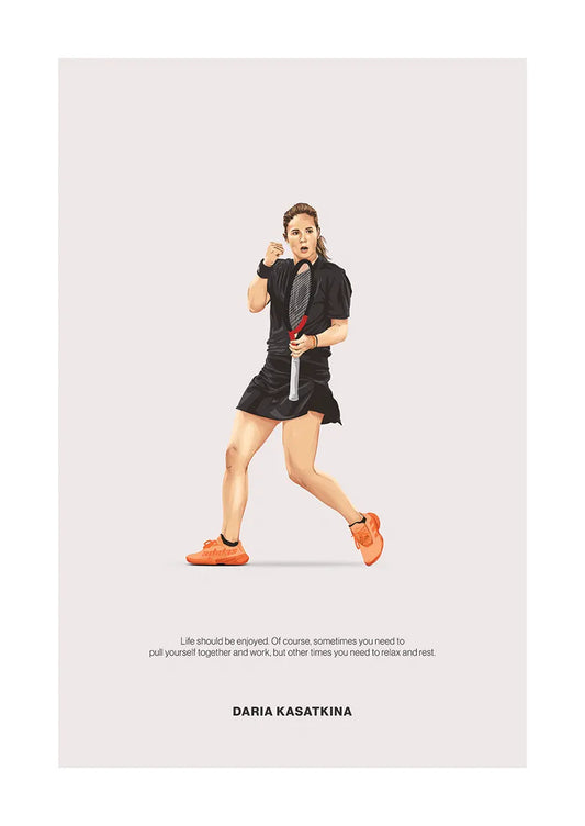 Daria Kasatkina tennis poster with motivational quote