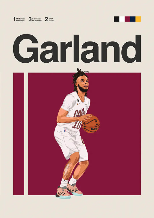 Darius Garland poster in Cavaliers uniform