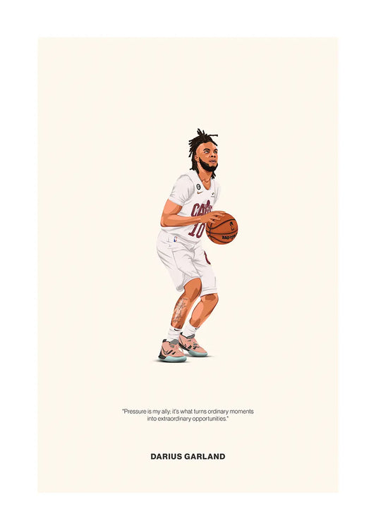 Darius Garland Cavaliers basketball poster with inspirational quote