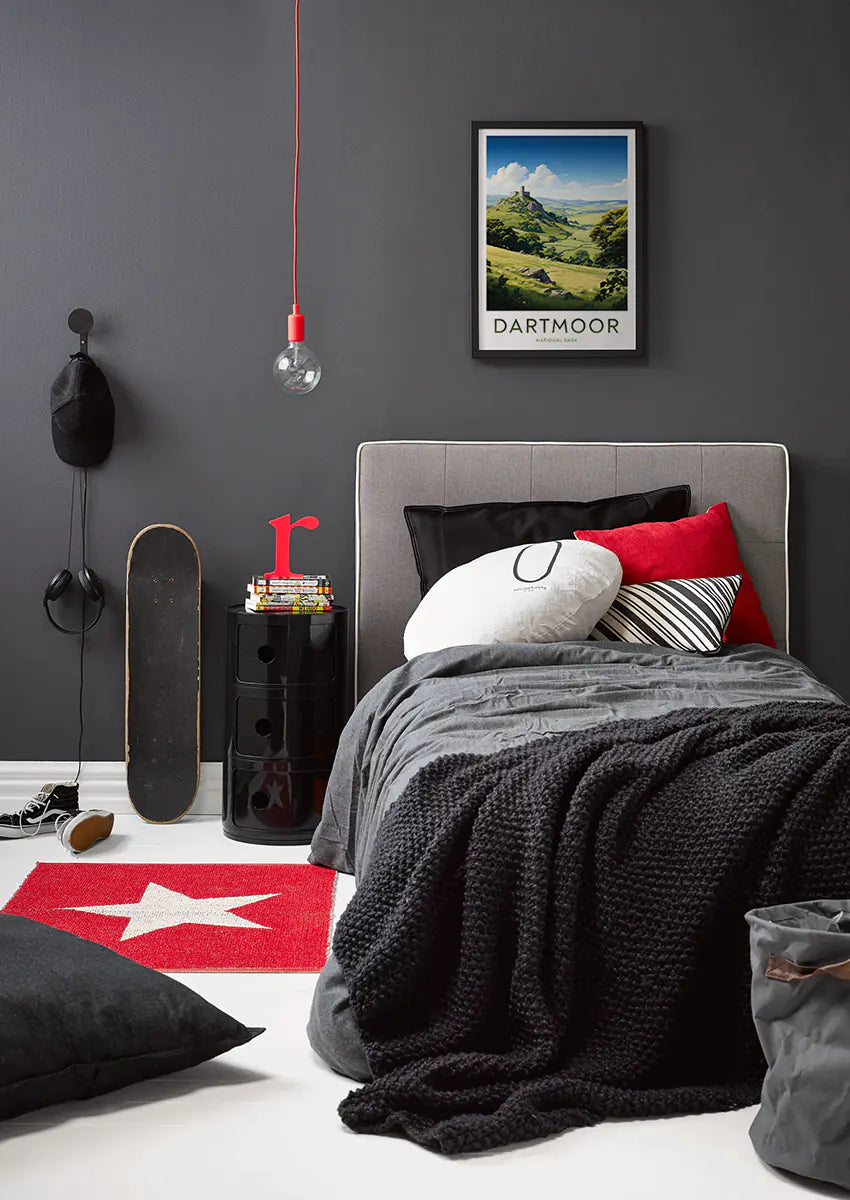 English countryside landscape wall art with historic castle