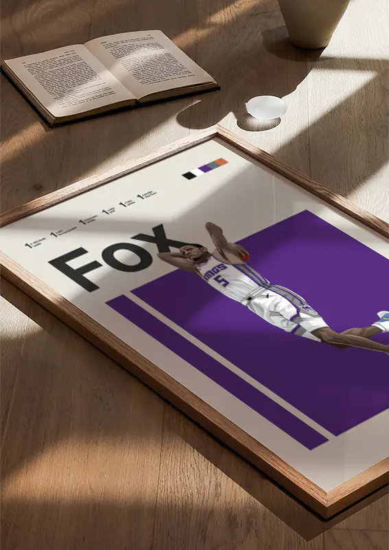 bold action sports decor with de'aaron fox in powerful motion
