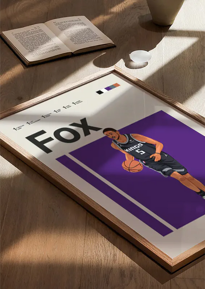 sports room decor featuring de'aaron fox in motion on court