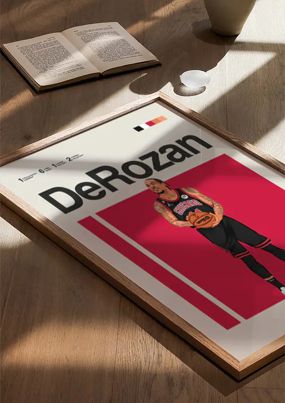 Modern DeRozan wall decor for sports enthusiasts