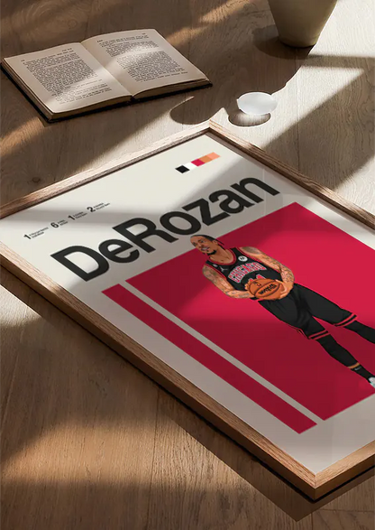 Modern DeRozan wall decor for sports enthusiasts