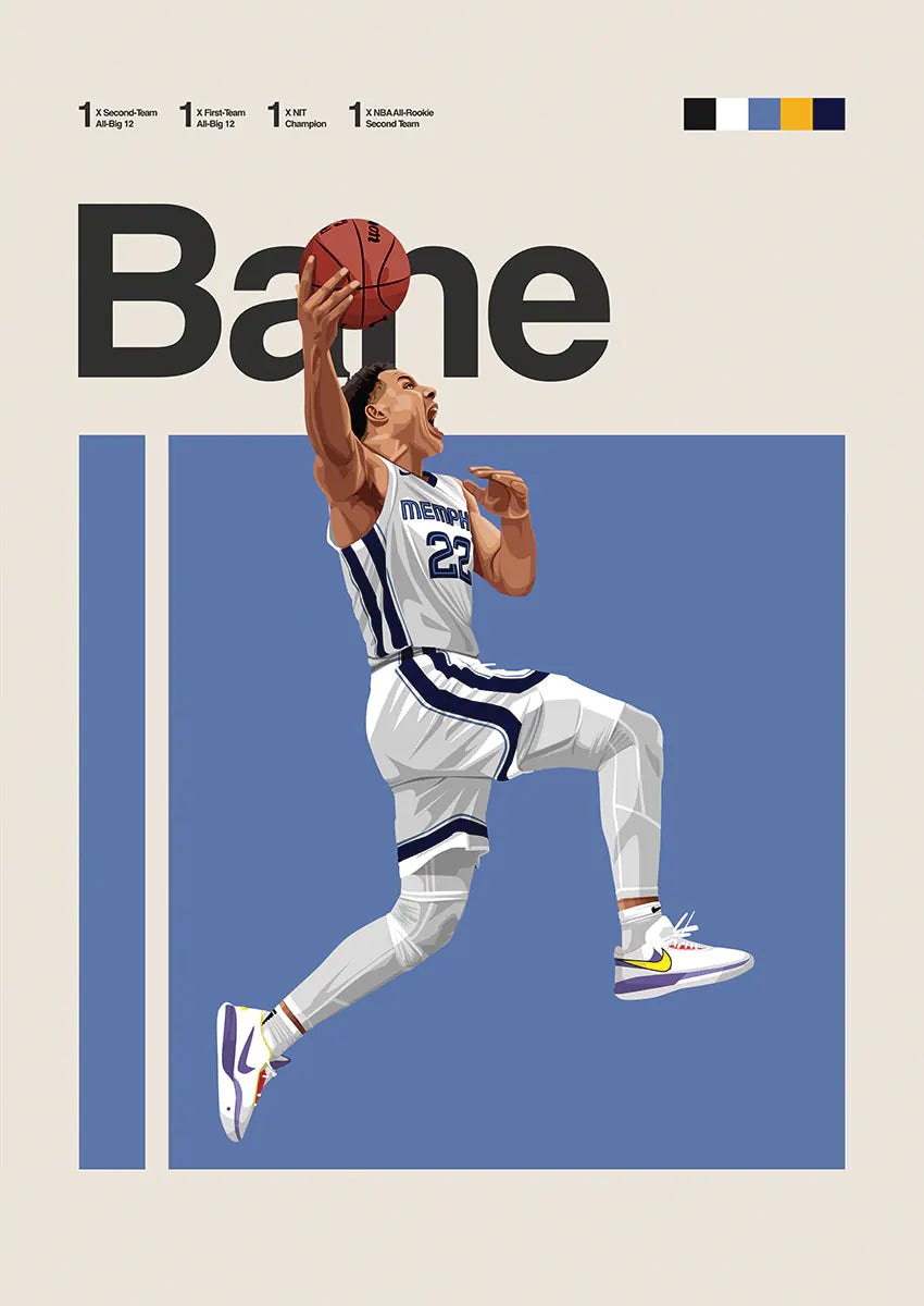Desmond Bane dunking in Memphis Grizzlies jersey poster
