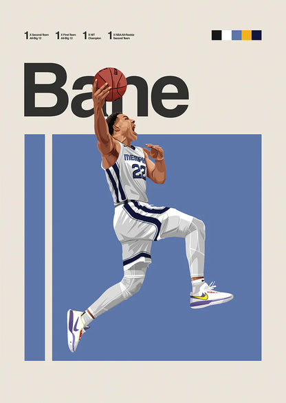 Desmond Bane dunking in Memphis Grizzlies jersey poster