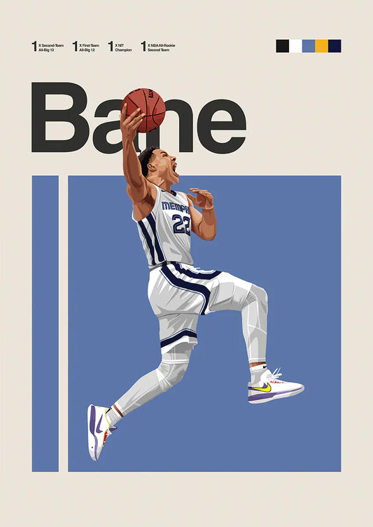 Desmond Bane dunking in Memphis Grizzlies jersey poster