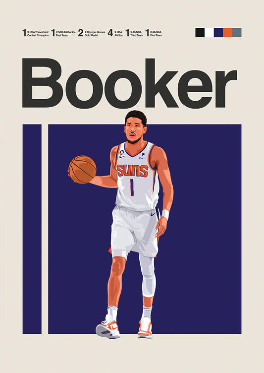 Devin Booker poster featuring Phoenix Suns basketball player