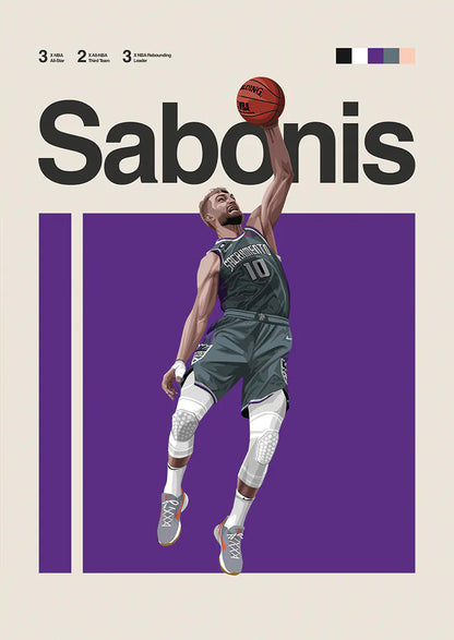 Domantas Sabonis dunking poster for Sacramento Kings fans