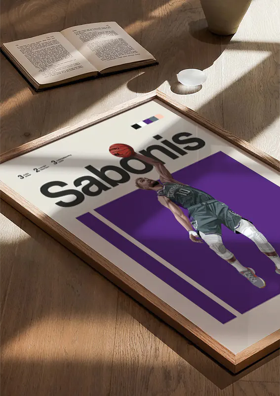 Sacramento Kings wall art with Domantas Sabonis dunk