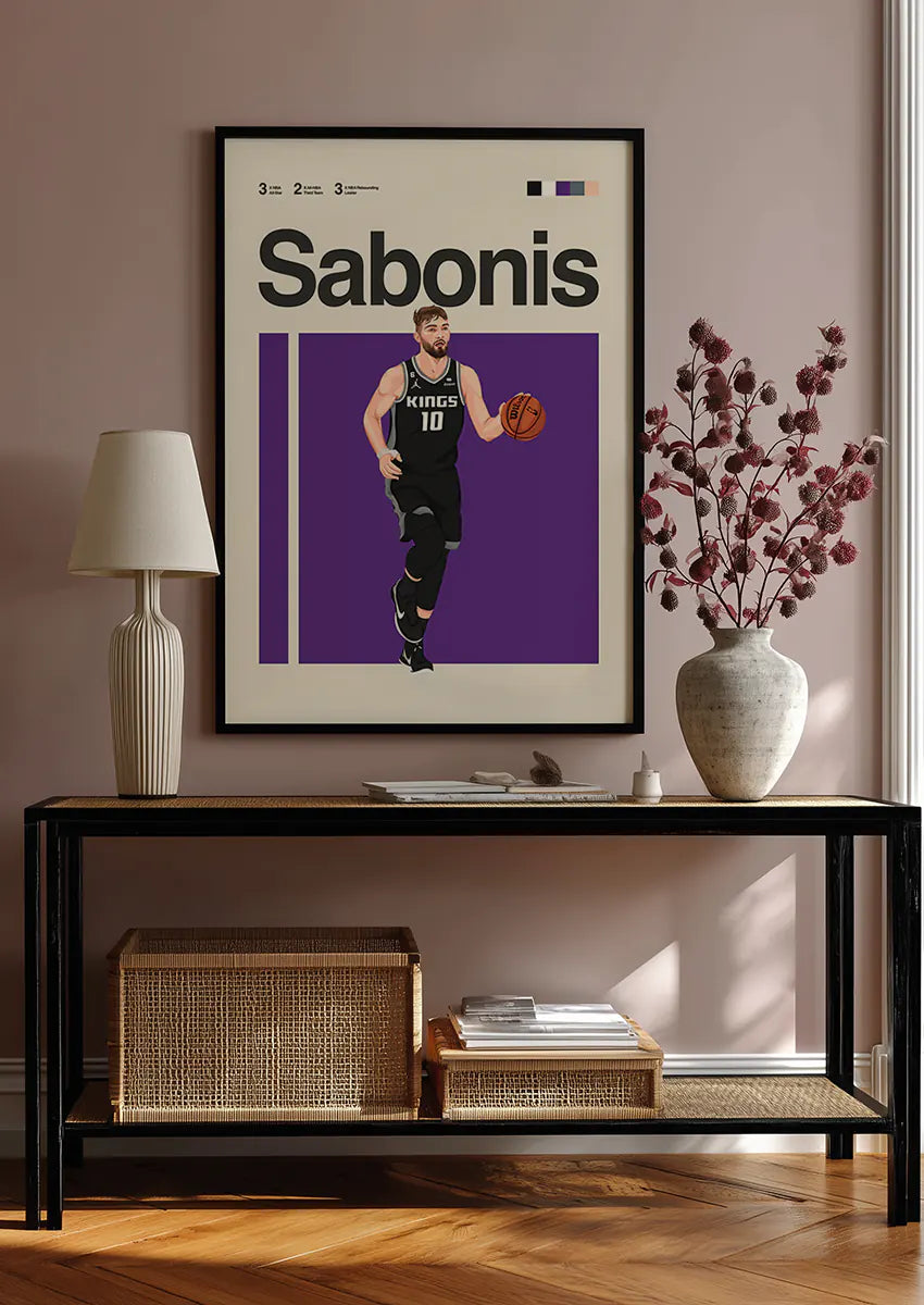 NBA player Domantas Sabonis art print for basketball fans