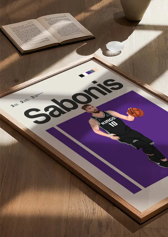 Sacramento Kings wall art featuring Domantas Sabonis