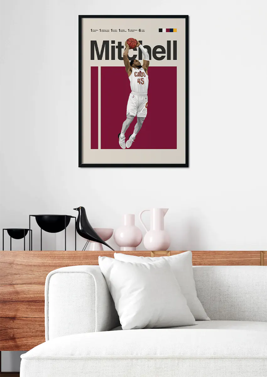 NBA All-Star Donovan Mitchell poster mid-air dunk